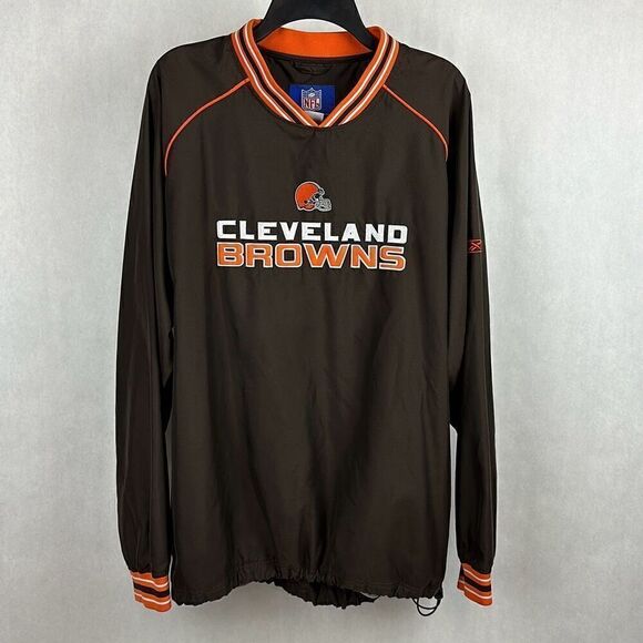 Reebok NFL Cleveland Browns Pullover Jacket Sz Large Cinch Waist - Picture 1 of 6